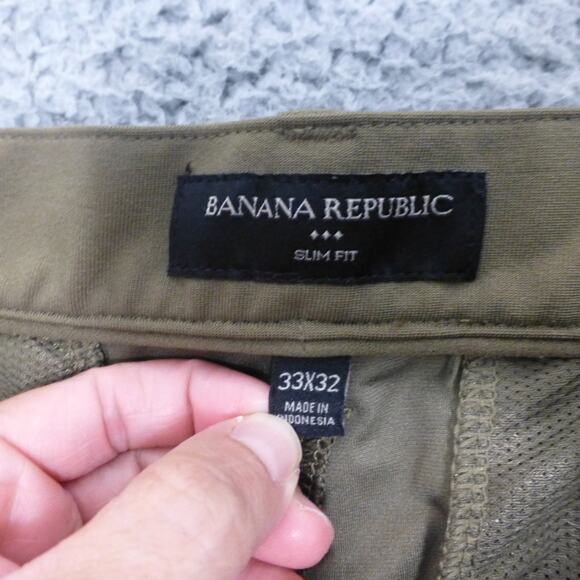 Banana Republic Pants Mens 33x32 Slim Brown Performance Chino Stretch Golf - Picture 3 of 10